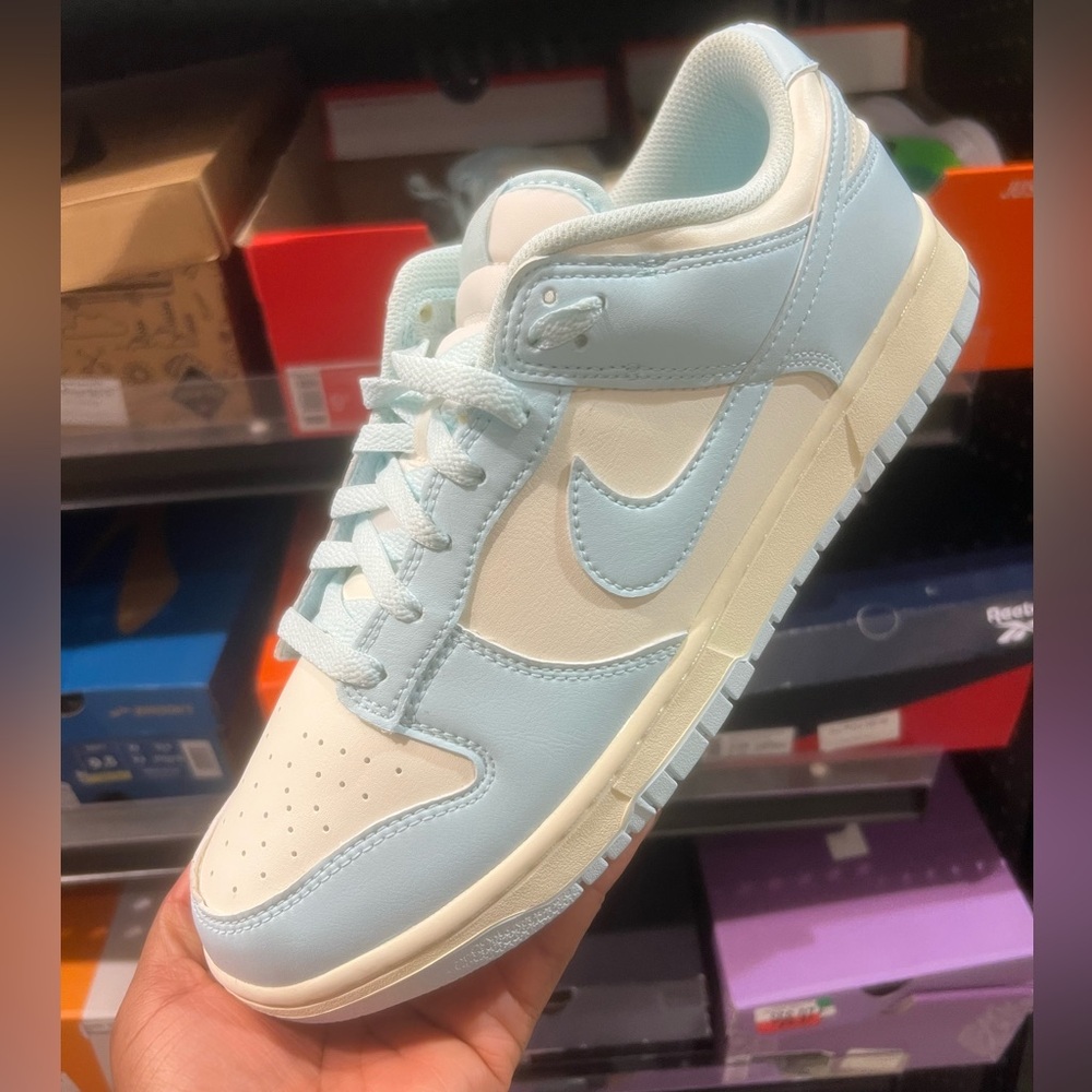 Nike Dunk Low Retro in Glacier Blue and Red